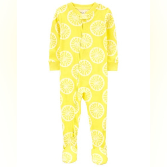 Yellow Lemon Print Kids One Piece - Picture 1 of 4
